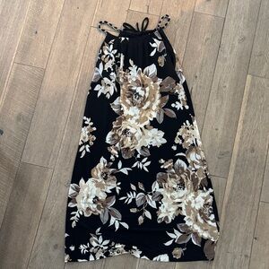 White House Black Market Floral slip dress in Black and Brown